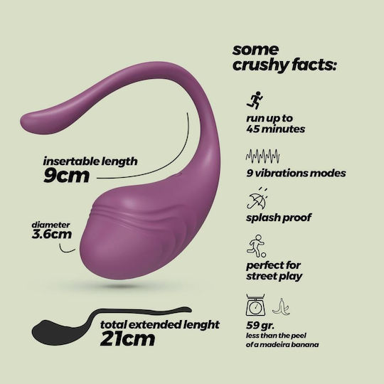 Crushious Vibrator Ei mit Fernbedienung 9cm Lila