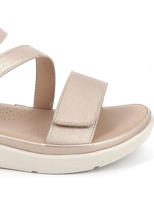 Women's Flat Sandals in Gold Color