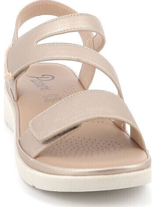 Women's Flat Sandals in Gold Color