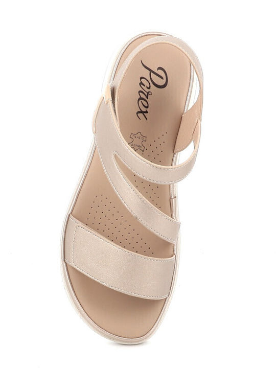 Women's Flat Sandals in Gold Color