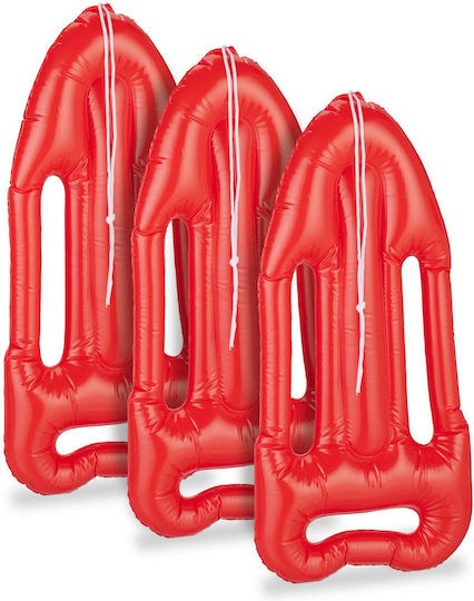 Set 3 Inflatable Pool Mattresses Relaxdays Dimensions 7 X 30 X 64 Cm Red