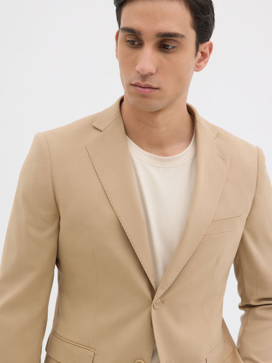 Sacou bărbați cu croială strâmtă Beige