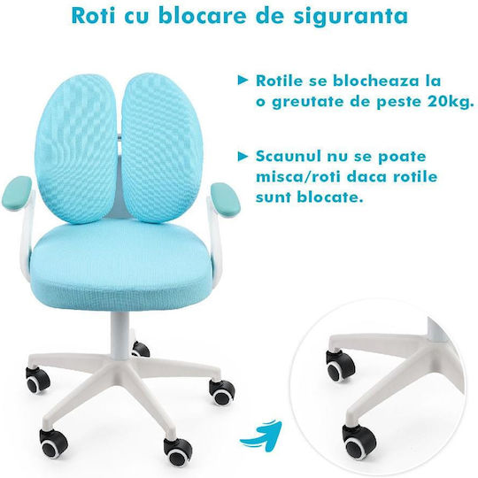 Kinderstühle Schreibtischstuhl 2 Seite Blau 55x55x76,5-85,5cm