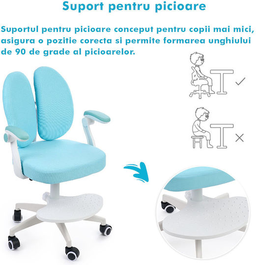 Kinderstühle Schreibtischstuhl 2 Seite Blau 55x55x76,5-85,5cm