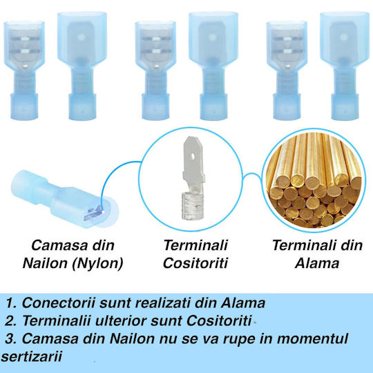 Set de terminale electrice cu izolație în set de 160buc