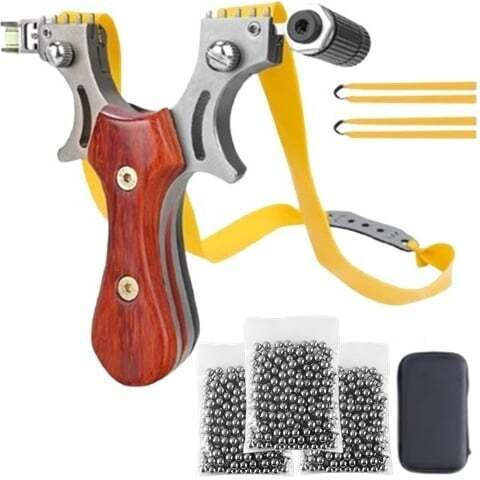Set de Ștanțare Metalică cu Laser 300 Bile Metalice 9 mm 12 cm Mâner Rotund din Lemn Carcasă Maro Inclusă