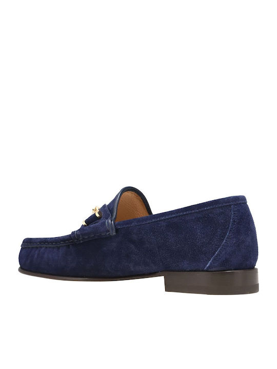 Suede Damen Mokassins in Blau Farbe