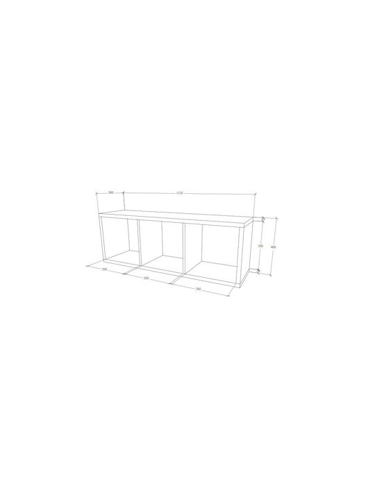 Shelf Wall Natural Wood 113x40x30cm