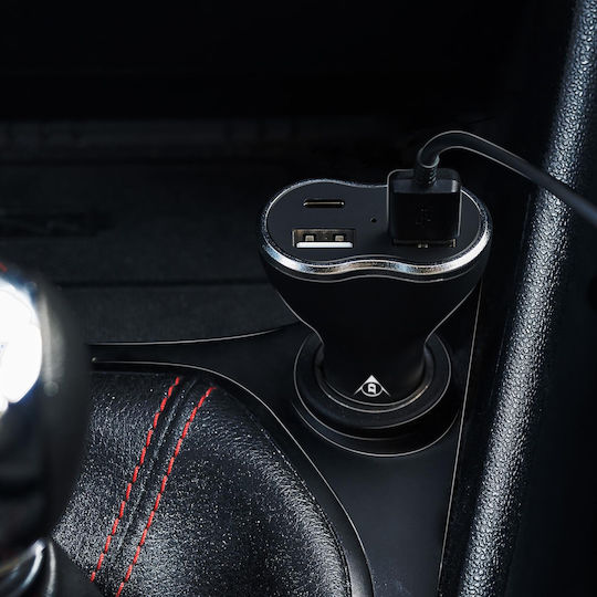 Dunlop Auto-Ladegerät 18W Schnellladung mit Anschlüssen: 2xUSB 2xType-C