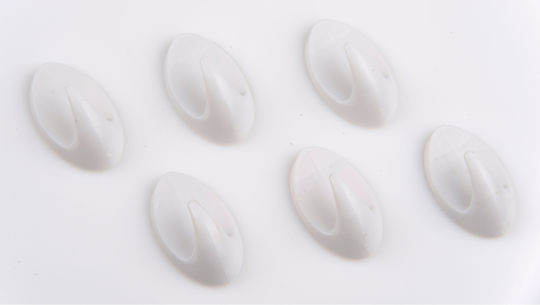 Κρεμάστρα Τοίχου Γάντζοι Πλαστική Λευκή 8τμχ