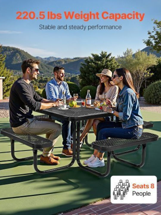 Metal Masa pentru spații exterioare Roz 116x116x74.5buc