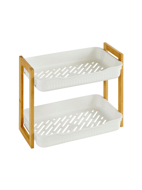5Five Ραφιέρα Μπανιέρας Πλαστική 27x20.5x35cm Λευκή