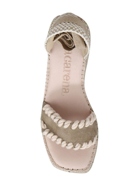 Damenplattformen Beige