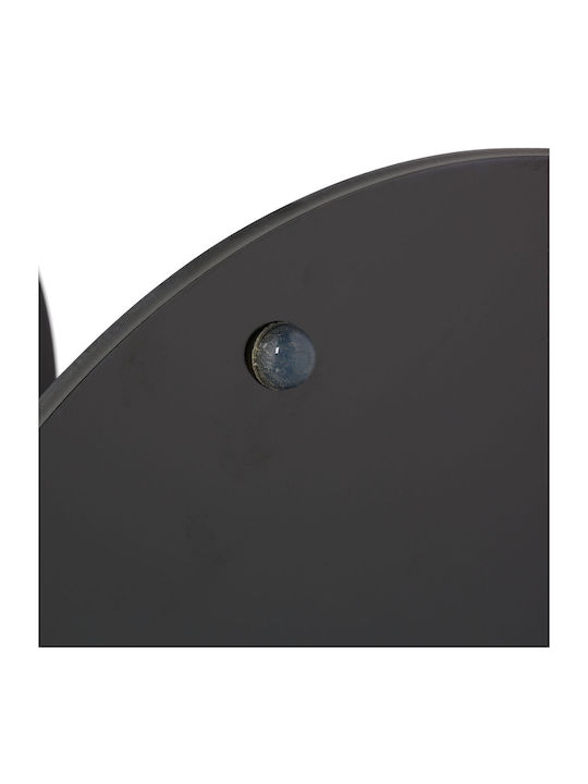 Masă Laterală Rotundă Mese De Cafea Din Sticlă Neagră L40xL55cm
