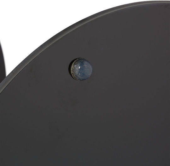 Masă Laterală Rotundă Mese De Cafea Din Sticlă Neagră L40xL55cm