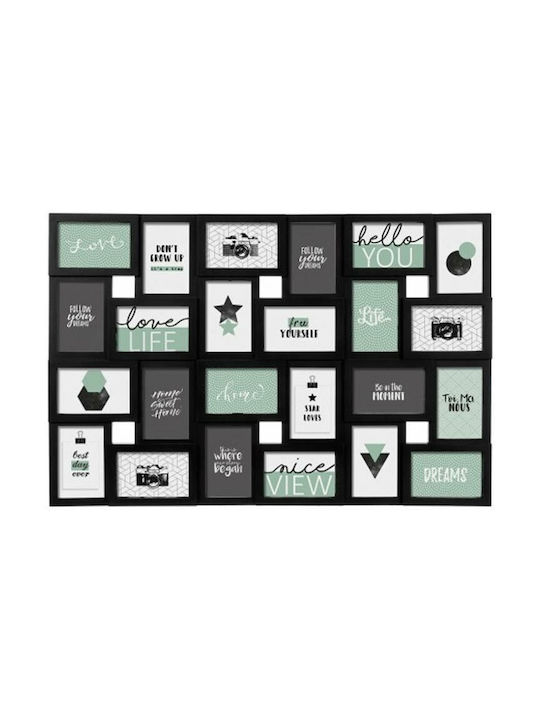 Cali Wall-Mounted Multi 24 Photos Plastic Black