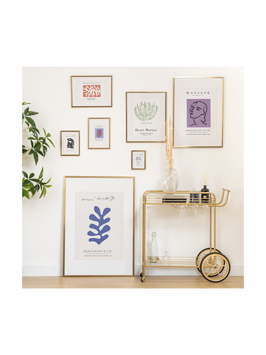 Wall Photo Frame Wooden with Gold Frame