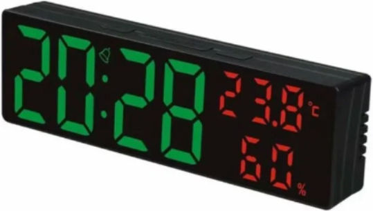 Andowl Масов Дигитален Часовник LED Пластмасов с Будилник Черен DS-3818L