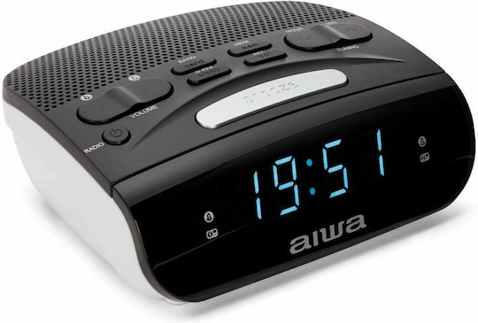 Aiwa Επιτραπέζιο Ψηφιακό Ρολόι LED με Ξυπνητήρι & Ραδιόφωνο Μαύρο CR-15