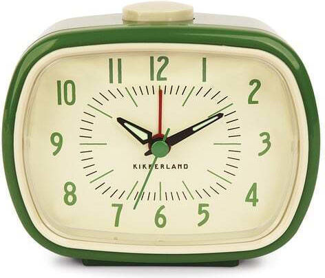 Kikkerland Retro Green Επιτραπέζιο Ρολόι με Δείκτες Πλαστικό με Ξυπνητήρι Πράσινο AC08-G