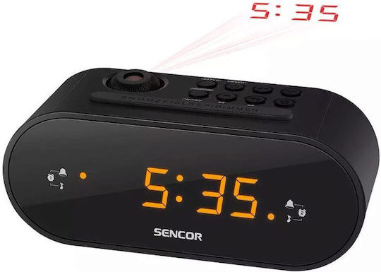 Sencor SRC1100 B Επιτραπέζιο Ψηφιακό Ρολόι LED με Ξυπνητήρι & Ραδιόφωνο Μαύρο SRC 3100 B
