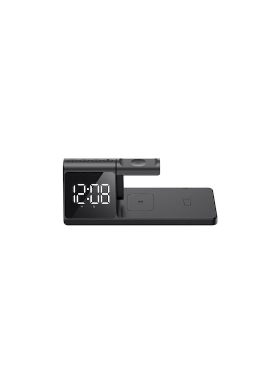 Havit Tabletop Digital Clock with Alarm & Wireless Charging Black