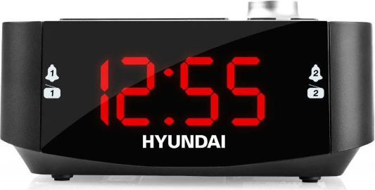Hyundai Επιτραπέζιο Ψηφιακό Ρολόι με Ξυπνητήρι & Ραδιόφωνο Μαύρο RAC201PLLBR