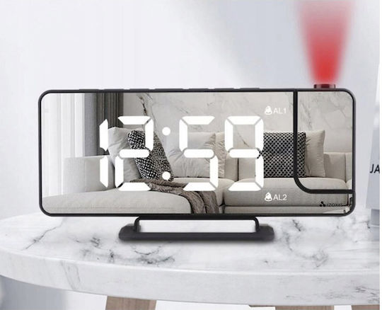 Izoxis Tischuhr Digital LED Kunststoff mit Wecker Rote 19576
