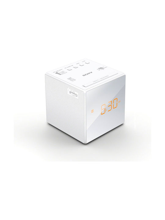 Sony Ceas Digital de Masă cu Radio Alb IC-FC1W