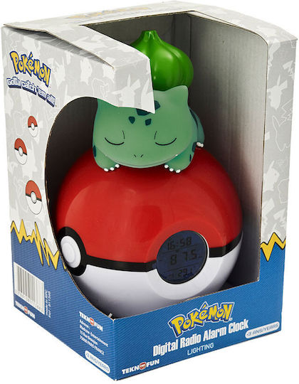 Teknofun Pokemon Tabletop Digital LED Clock Plastic With Alarm Clock & Multicolour Radio TEKN811367