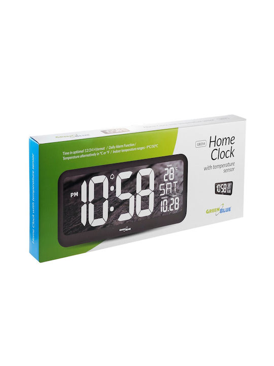 Green Blue Tisch-Digitaluhr mit Wecker Schwarz GB214