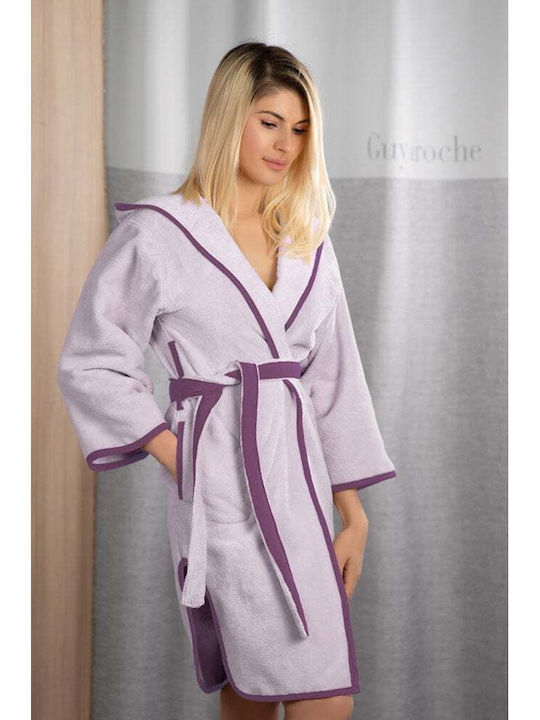 Guy Laroche New Comfy Bathrobe with Hood Lilac