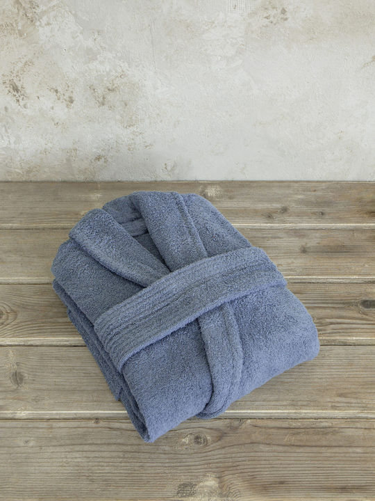 Nima Asana Μπουρνούζι με Γιακά Smoke Blue