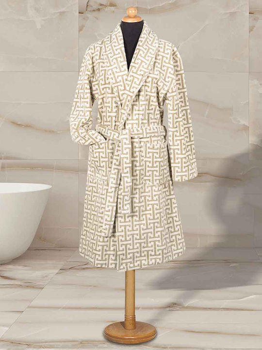 Greenwich Polo Club 3093 Halat de baie cu Guler Ecru, Taupe 450gr/m²