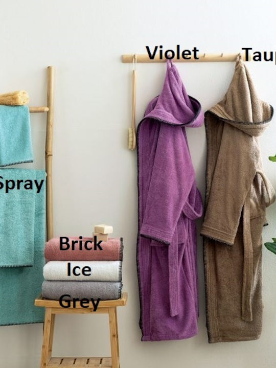 Μπουρνούζι Κουκούλα Xx-large Xxl Palamaiki Bath Collection Bridge Spray Cotton