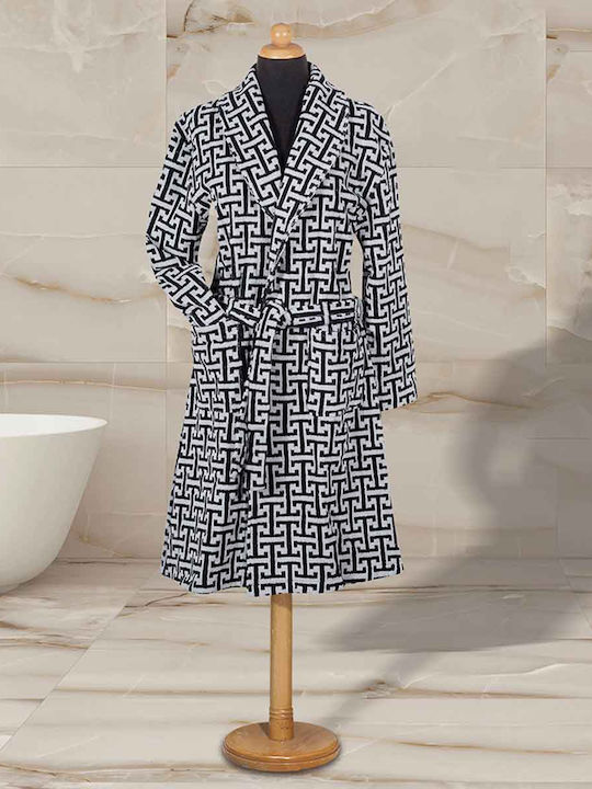 Greenwich Polo Club 3094 Bathrobe with Collar Black, Grey 450gr/m²
