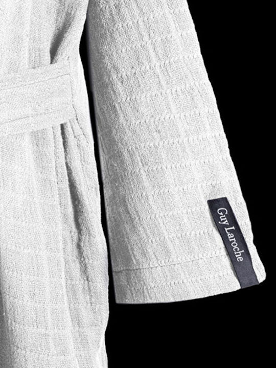 Guy Laroche Supreme Bathrobe with Collar White