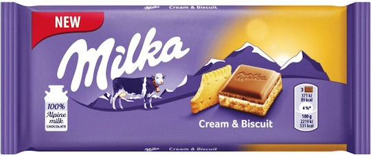 Milka Chocolate Milk Cream & Biscuit 100gr