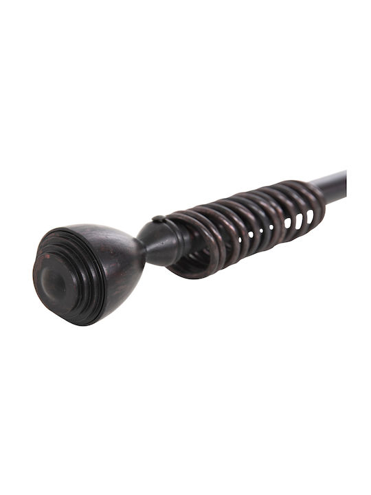 Sidirela Extendable Metallic Curtain Pole Single Φ19mm 110-210cm Black