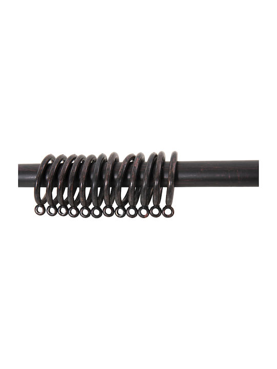 Sidirela Extendable Metallic Curtain Pole Single Φ19mm 110-210cm Black