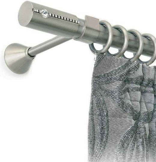 Anartisi Metallisch Vorhangstange Bianco Strass Einfach Φ25mm 200cm Nickel Satin