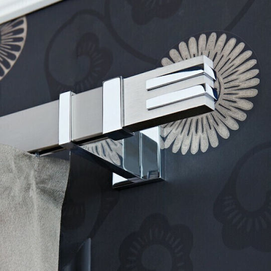 Aslanis Home Metallic Curtain Pole Orizon Single 300cm Nickel Satin