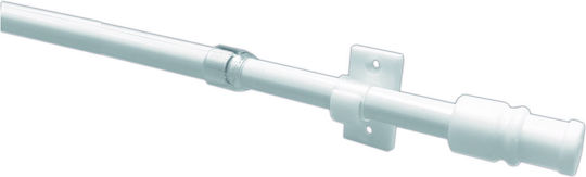 Central Home Ausziehbar Metallisch Vorhangstange Einfach Φ12mm 135-225cm White