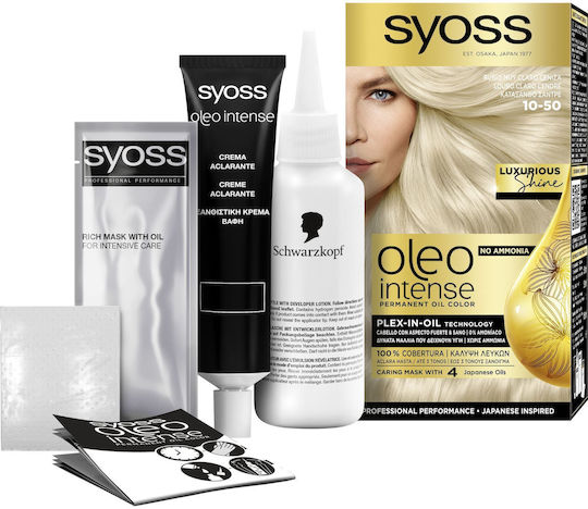 Syoss Oleo Intense Βαφή Μαλλιών Χωρίς Αμμωνία 10-50 Κατάξανθο Σαντρε 50ml
