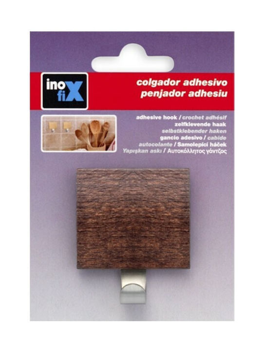Inofix Κρεμάστρα Τοίχου από Χάλυβα και Ξύλο 45x51x22mm 2320 Μεταλλική Βέγκε 4.5x2.2x5.1cm