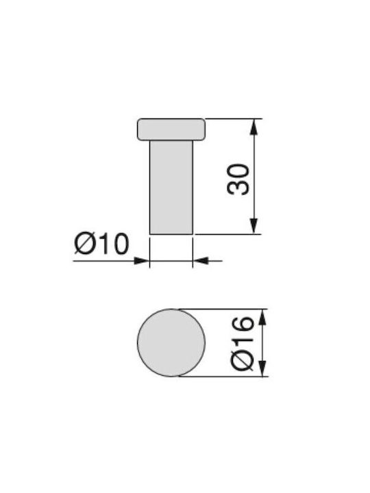 Emuca Wall Hanger Metal Silver 16x10x30cm