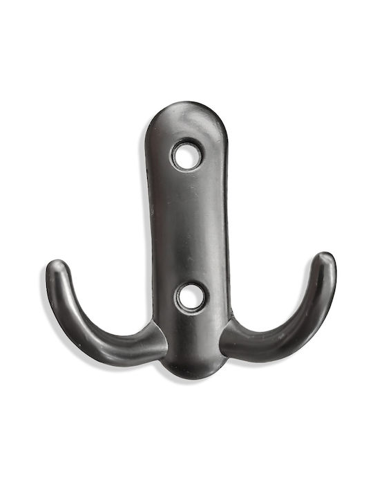 Conset Wall Hanger C547 Metal 2 Hooks Black Matte 5.8x5.9cm