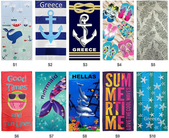 Summertiempo Πετσέτα Microfiber Σώματος Flip Flops 140x70εκ.