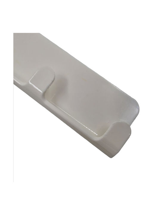 Tpster Wall Hanger Plastic 6 Hooks White 34x5cm