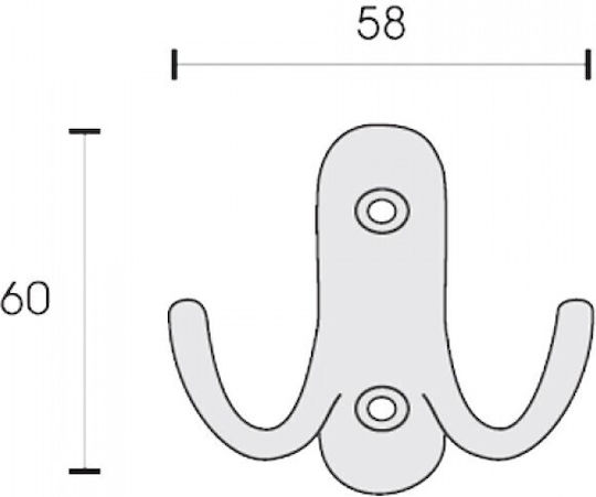 Conset Agățător De Perete C547 Metalic 2 Compartimente Albastru 5.8cm